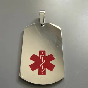 Medical Alert Pendant EMT 24 Inch Stainless Steel Ambulance Nurse Silver Tone