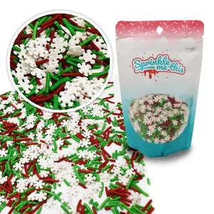 Jimmies & Snowflakes – Red & Green with Snowflake Sprinkles, Christmas & Winter Mix – Sprinkle Me This
