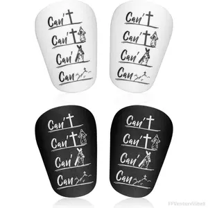 2 Pairs Miniature Shin Guards, PBT and EVA Material Soccer Shin Pads 10x6cm/3.94x2.36in Mini Shin Guards Soccer Black White Small Football Equipment for Teenagers Adults FFVentureVibe8