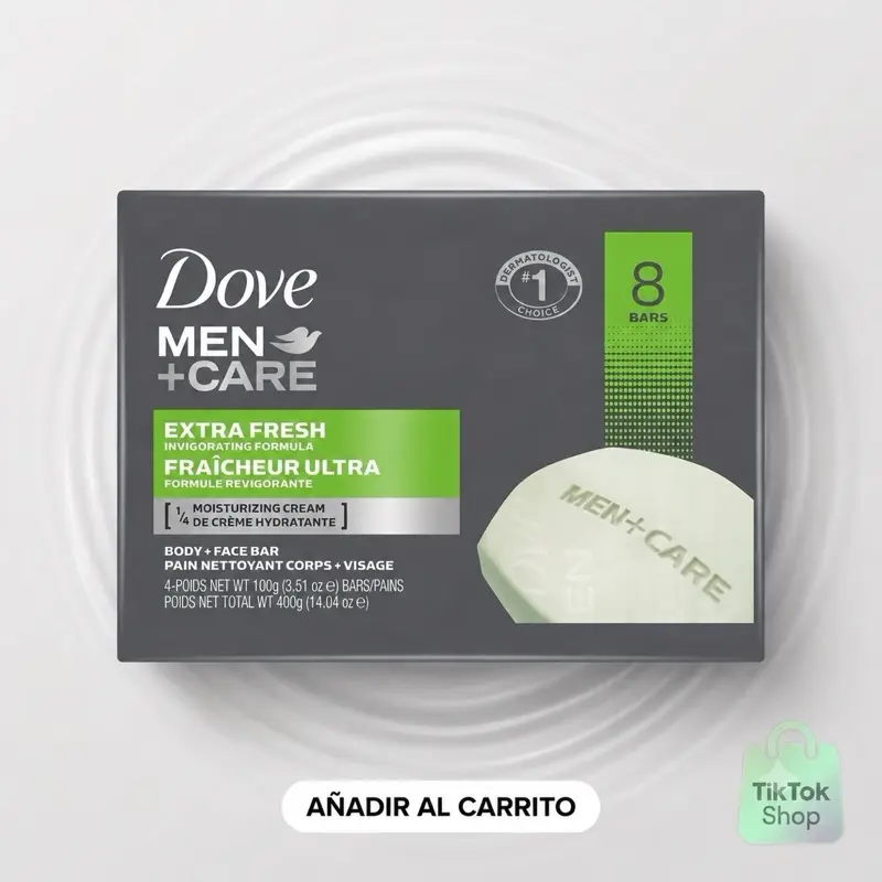 8 Bars -Dove Men Care - Extra fresh fraicheur ultra -creme hydratante - body - face
