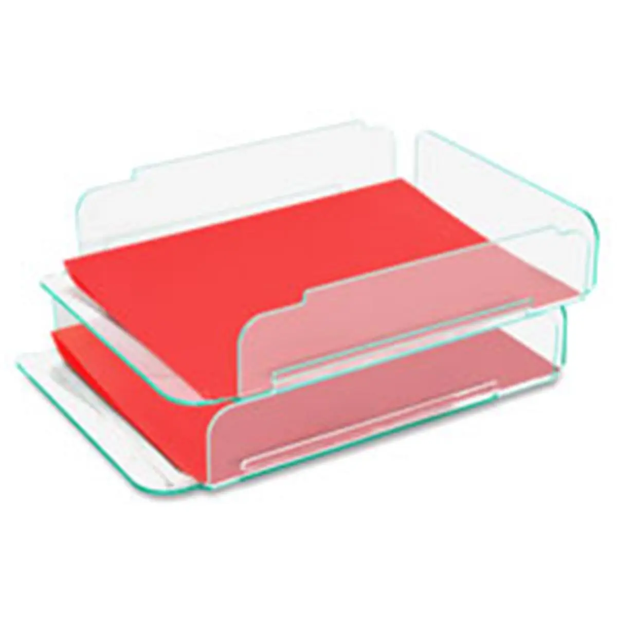 Stacking Letter Tray, 2-PK, 13 in. x 10.25 in. x 2.75 in., CL-Green
