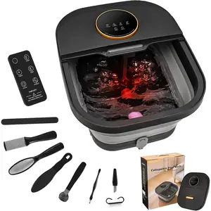Foot Spa Bath Massager with Heat, Bubble, Temperature Control, Remote Control, Touchscreen, Pumice Stone, Pedicure Foot Spa Gift for Man Women Mother Father (Plus Size)