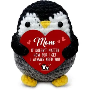 Home FurnishingsMothers Day Mom Gifts From Daughter Son - Handmade Penguin Crochet Birthday Gift For Moms, Mama, Mother In Law & Step Mom, I Love You Small Cute Stuff Things