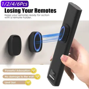 1/2/4/6 pack Cross border remote control magnetic tape storage on the wall, no drilling required, wall mounted, strong magnetic silicone plug board holder, buckle hook, Home Organizer Hook