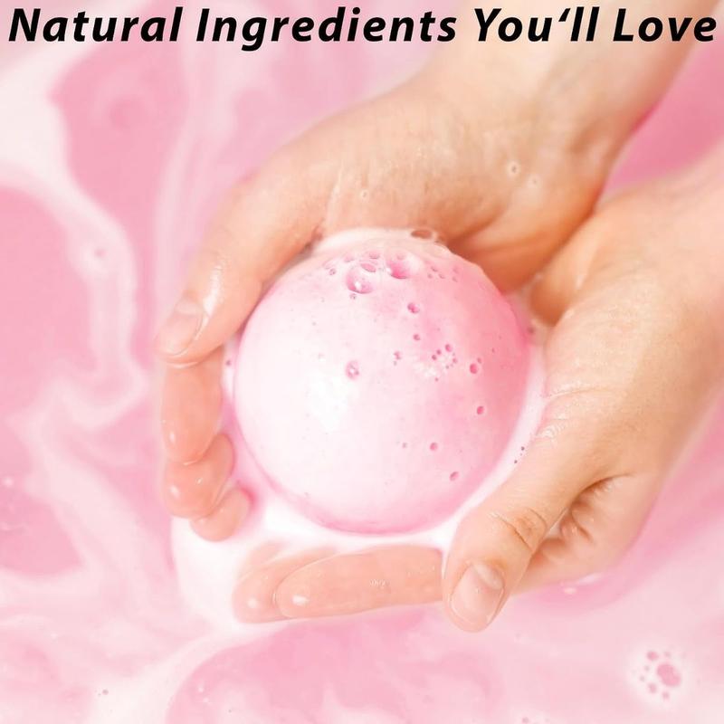XL Rose Infused Bath Bombs | Rose, Vanilla & Jasmine Essential Oil | Relaxing & Hydrate | Aromatherapy Body Care Body Wash