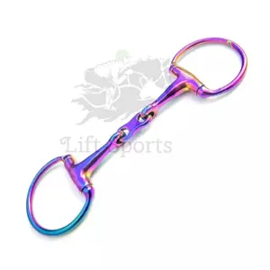 Rainbow Multi Color Horse Egg Butt Snaffle Bit French Link Mouth Piece Stainless