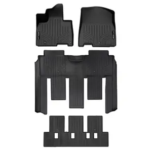 Kramer America SA0556-B0730-C0730 All Weather Protection 3 Row Floor Liners for 2022-2025 Kia Carnival, Black