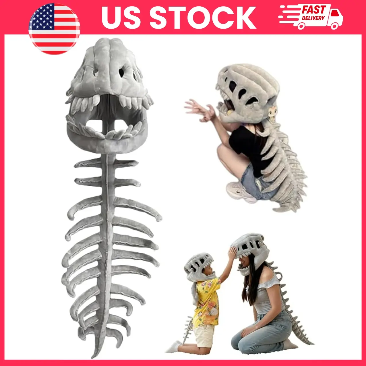 dinosaur skeleton costume kids, spinosaurus skull mask costume set, 3d dinosaur cosplay outfit for kids, plush spine dinosaur dress up costume, realistic dinosaur skeleton halloween costume, kids cosplay party costume, boys girls dinosaur outfit gift