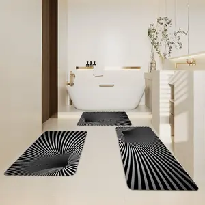 3-Piece Kitchen Carpet Set,Black And White Pattern,Easy To Maintain,Suitable For Kitchens,Home Decoration,Room Decoration,Suitable For Family Cooking,Christmas Home Decor,Thanksgiving Gifts