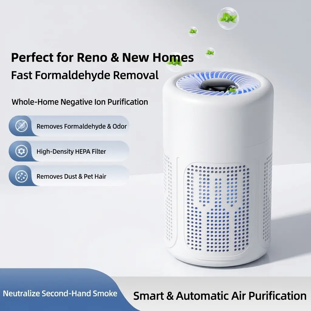 Powerful Portable Home Air Purifier with True HEPA 13 Filter, Negative Ion Generator, Quiet Energy-Efficient Operation, Removes Formaldehyde, Odors, Smoke, Pet Dander, Allergens, Pollutants for 1000 Sq Ft Large Rooms