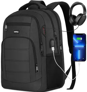 Unisex Laptop Backpack with USB Charging & Headphone Jack, Anti-Theft Water Resistant 15.6 Inch Backpack for Men Women, Business College Travel Daypack tiktokshopspringglowup