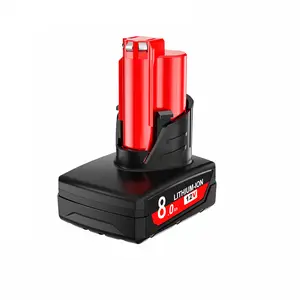 8.0Ah 12V Battery Replacement for Milwaukee M12 Battery Lithium 48-11-2401 48-11-2412 48-11-2411 48-11-2420 48-11-2410 Cordless Tools