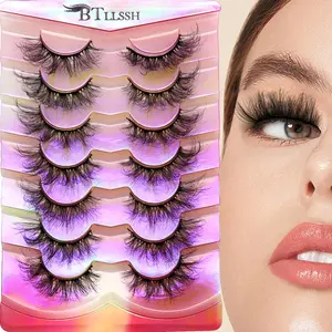 False Eyelashes, 7 Pairs Wispy Natural Look Faux Cluster Lashes, Natural Curling Eye Makeup Strip Lashes, Full Volume Curl Eyelash, Fluffy Volume Eyelashes, Lashes Extension Kit for Daily Use, Gift, Cosmetic False Eyelashes Set, Eyelash Clusters Wispy