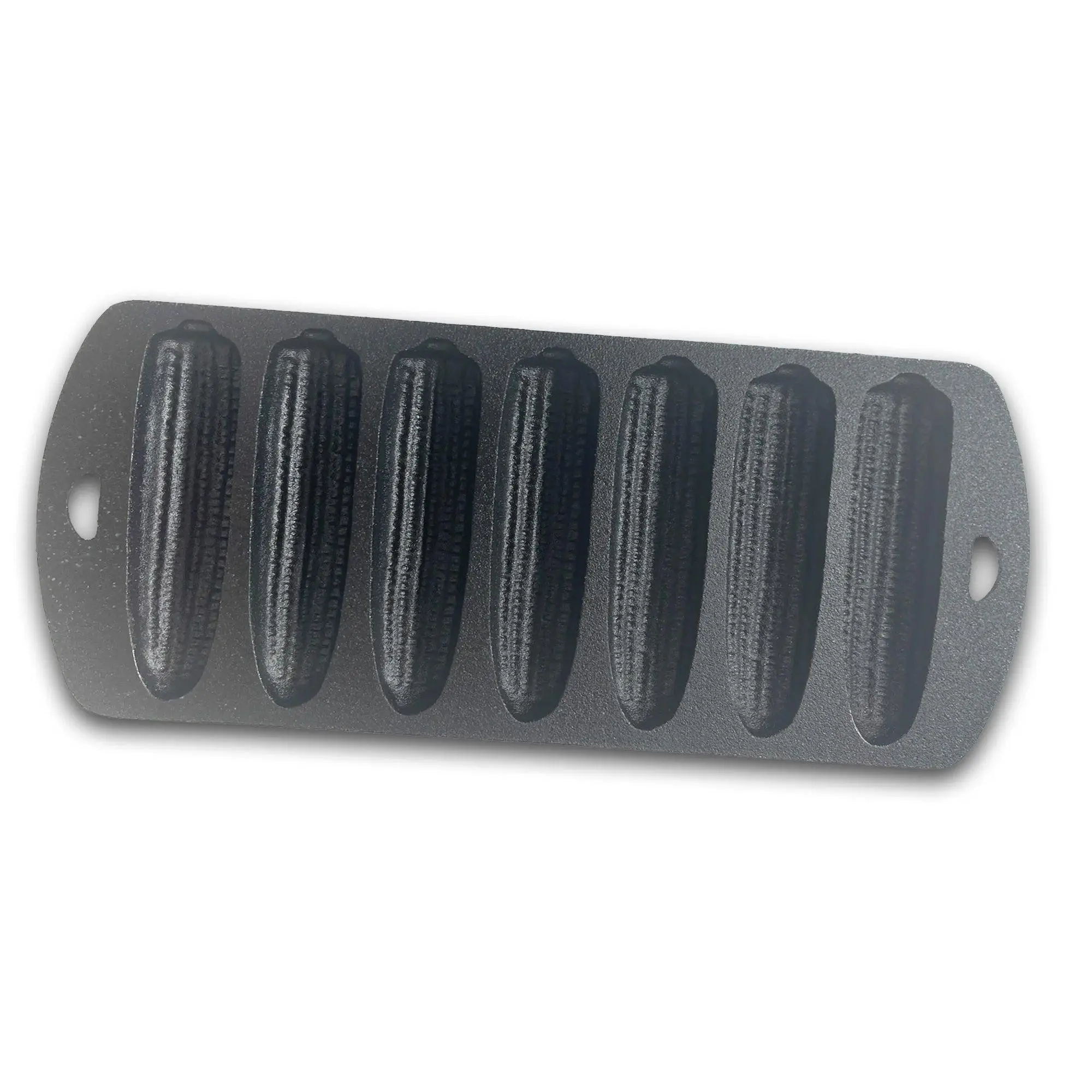 Bayou Classic 12 x 5 Inch Heavy Duty Cast Iron Cornbread Pan with 7 Molds, Black Kitchen Oven