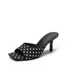 DREAM PAIRS Women’s Comfort Square Toe Kitten Mule Heels Slip On Open Toe Low Heel Slide Heels, Dressy Casual Summer Heeled Mules for Daily Outfits, Date Night and Special Occasions