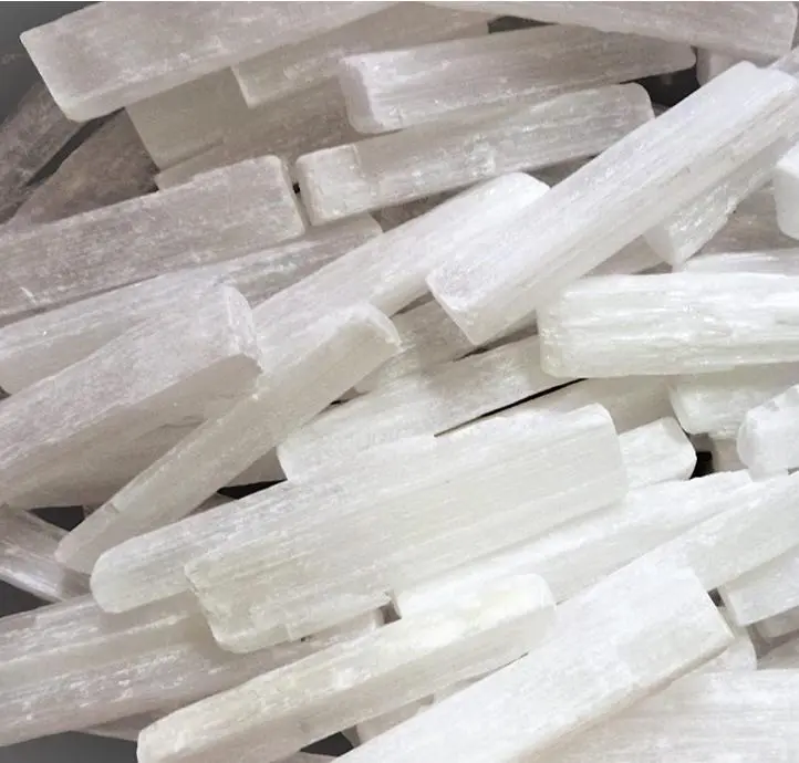 2-1/4 in Satin Spar Mini Selenite Wand for Witches - Chakra Aligning, Energy Cleansing, Negativity Clearing, High-Vibe Energy, Charge Other Crystals, Home & Religious Decor