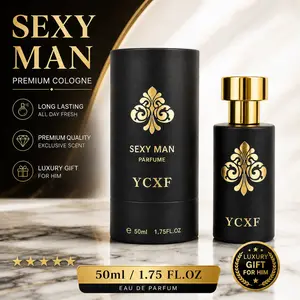 YCXF Sexy Man Eau de Parfum for Men, 1.75 FL.OZ (50 ml) – long-lasting 24-hour woody spicy cologne spray, premium matte black perfume bottle with 3D logo, masculine scent for everyday wear and special occasions