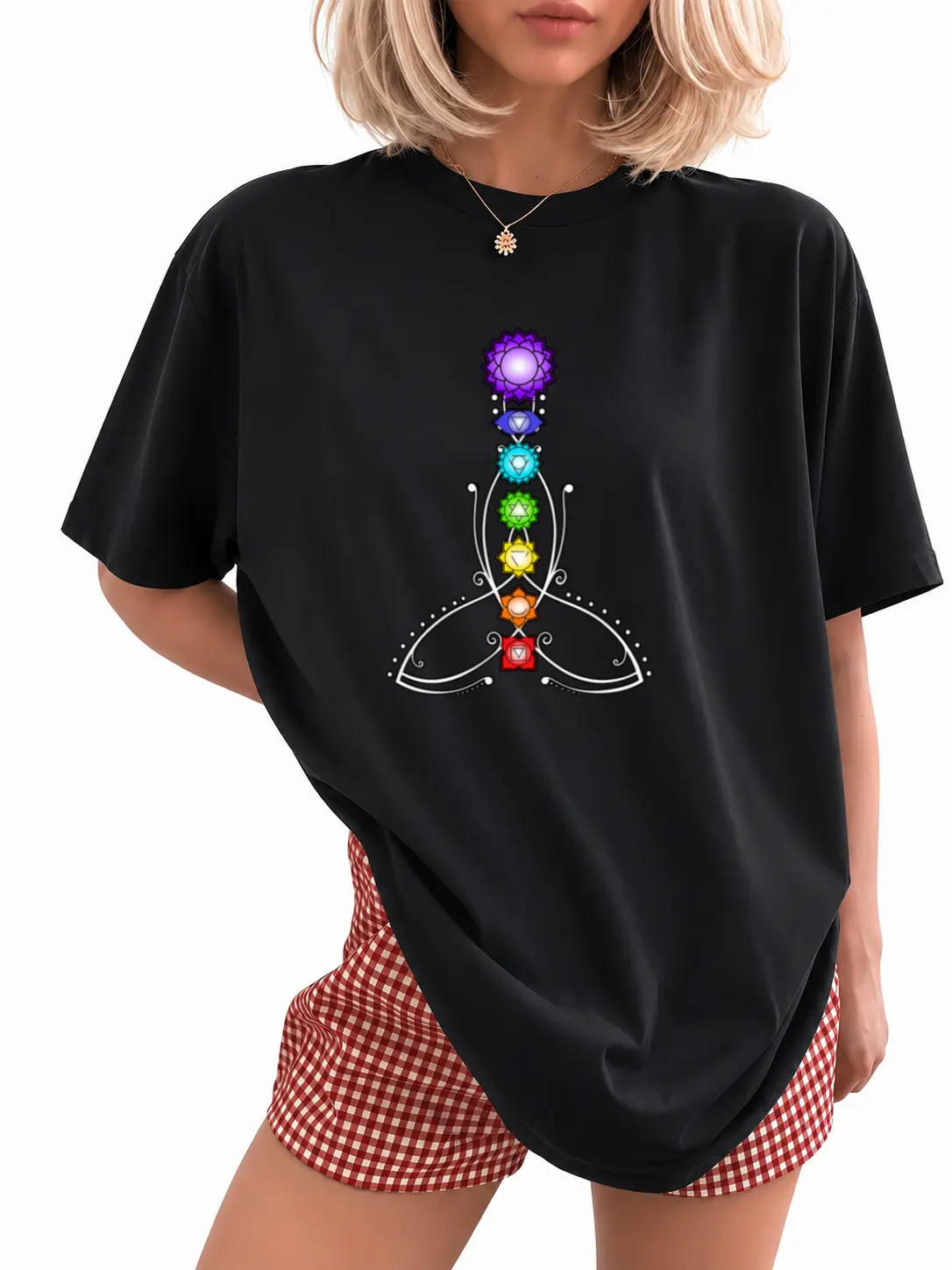 100% Cotton Spiritual Shirts for women & Yoga clothes Yoga Meditation Spiritual Body Energy Chakra T-Shirt