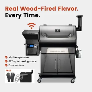 Z Grills 700D4E WIFI Pellet Grill & Smoker 697 sq in Cooking Area · PID 3.0 Temperature Controller Dual-Wall Insulated Firebox · Stainless Steel Construction 2 Meat Probes · 28-Hour Hopper · Ash Cleanout System