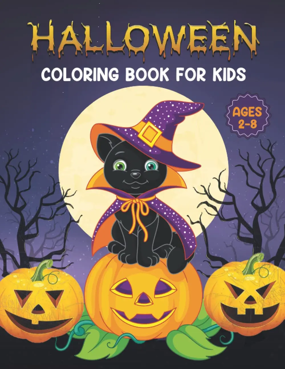 BrainPLAY Halloween Coloring Book for Kids Ages 2-8 52 Large Pages with Pumpkins Cats Hunted House & Cute Witch for Engaging Halloween Activities & Problem Solving Skills