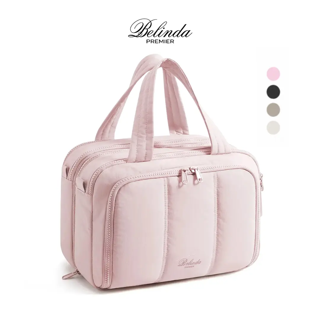 BELINDA 2-in-1 Toiletry Bag with Wet-and-Dry Section,Lightweight Toiletry Bag for Women, Makeup Bag withSplitable Design, 18 Pack TSA Approved Travel BottlesLarge Capacity Compact Versatile Design for Travel &Daily Use