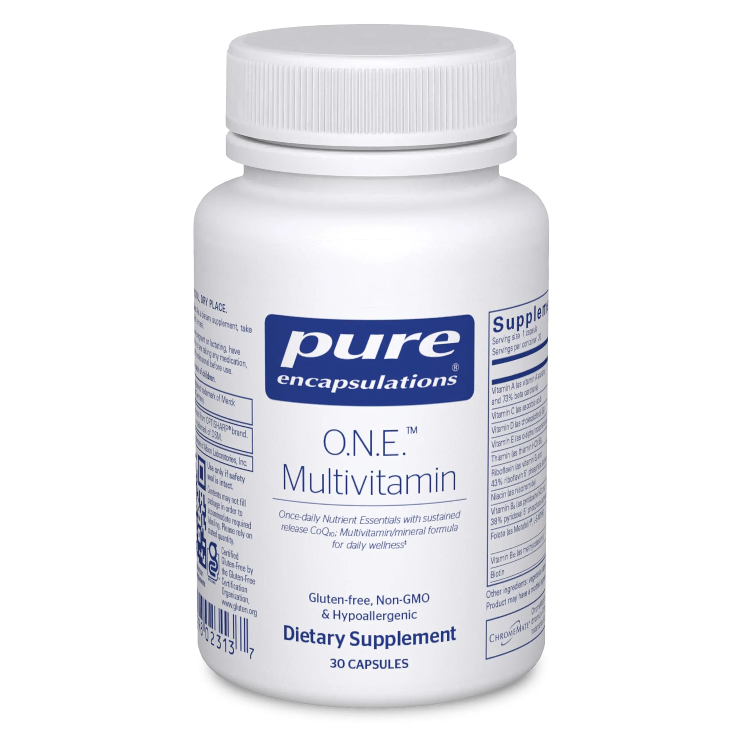 Pure Encapsulations O.N.E. Multivitamin – 30 Capsules | Once-daily formula with Metafolin, CoQ10 & Lutein Vision & Cellular Support Pure Encapsulations O.N.E. Multivitamin – 30 Capsules | Once-daily formula with Metafolin, CoQ10 & Lutein Vision & Cellular Support
