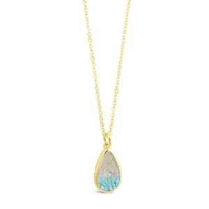 Explorer Teardrop Necklace - Gold - Caribbean Gradient
