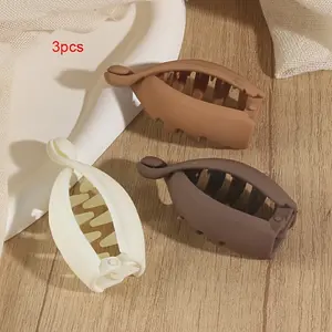 3pcs Elegant Matte Twist Banana Hair Clips for Women - Versatile Ponytail Holders with Secure Grip, Perfect for Mother'S Day, Graduation, Christmas, Valentine'S Day Gifts, Cute Hair Clips, Holiday Hair Accessories, Minimalist Hair Clip, Durable Hair Clip