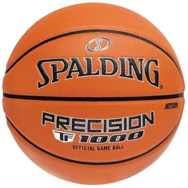 Spalding Precision Indoor Regulation Size 29.5" Basketball - Eco-Grip Composite Leather, Deep Channels, NFHS Approved Shooting Basketball for High School Athletes, Indoor Play, College Athletes, Regulation Size Basketballs