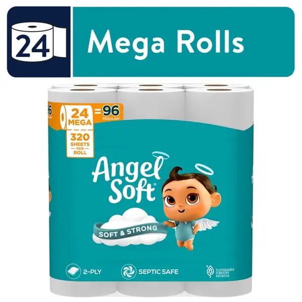 Soft & Strong 2-Ply Toilet Paper, 24 Mega Rolls, 320 Sheets