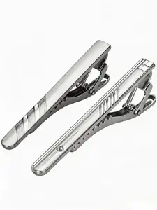 Classic Business Style Tie Clip Set, Fashionable Personalized Men's Tie Clips, Suitable for Weddings, Parties, Meetings, All Seasons