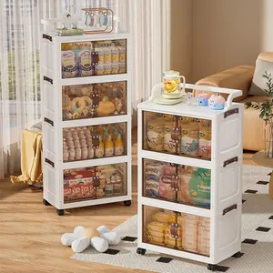 Multi-Layer Drawer Storage Cabinet with Wheels, Rolling Drawers, Home Use Mobile Organizer, Living Room Bedroom Display Rack, Convenient and Space-Saving