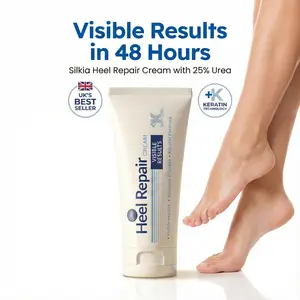 Silkia Heel Repair Cream: 25% Urea & Keratin Foot Cream for Cracked Heels, Fast 48h Results, Diabetes Safe, 80ml