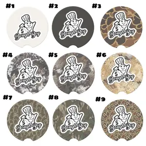 Dough Boy  Camouflage Car Coaster Collection, Cup Holder, Hunting Gifts Camo Car Accessories Hunting Gifts Coasters for Vehicle Waterfowl Camo Car Décor, Hunting Gifts