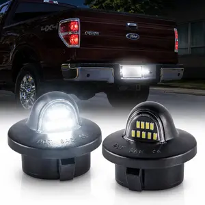 LED License Plate Light Assembly Replacement Fits for Ford F150 F250 F350 F450 F550 Super Duty Bronco Ranger Explorer Expedition Excursion, Fits Lincoln Mark LT Rear Tag Lamp, 6000K White, 2PCS