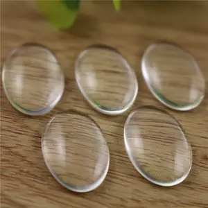 8pcs/lot 18x25mm Oval Flat Back Clear Glass Cabochon, , Lose Money !!!(Z3-06)