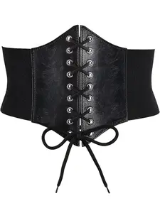 Lace-Up Waist Top - Women's Structured High-Waisted Corset Top