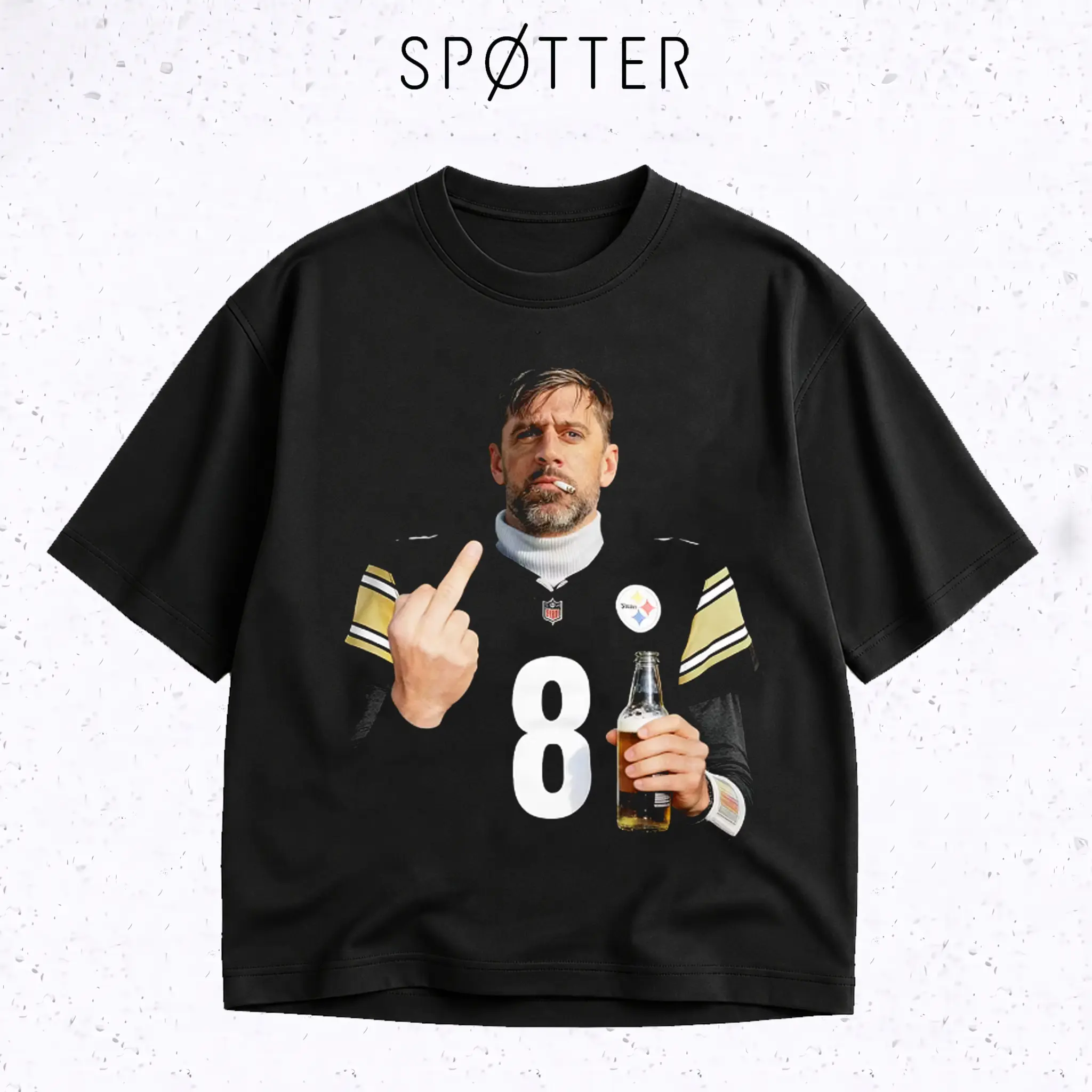 Aaron Rodgers T-Shirt Vintage Number 8 Football Sport Graphic Heavyweight Streetwear Casual Graphic Tee