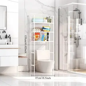 Vertical shelf, bathroom toilet shelf, storage shelf above the toilet, Toilet Rack. Three layers with large capacity, bathroom storage without taking up space. No-drilling installation, stable load-bearing, bathroom supplies can be easily arranged.