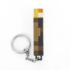 Anime Toy  Keychain Mini Toy Torch Minecraft Minecraft Surrounding Luminous Keychain Model Small Pendant  5.7 IN
