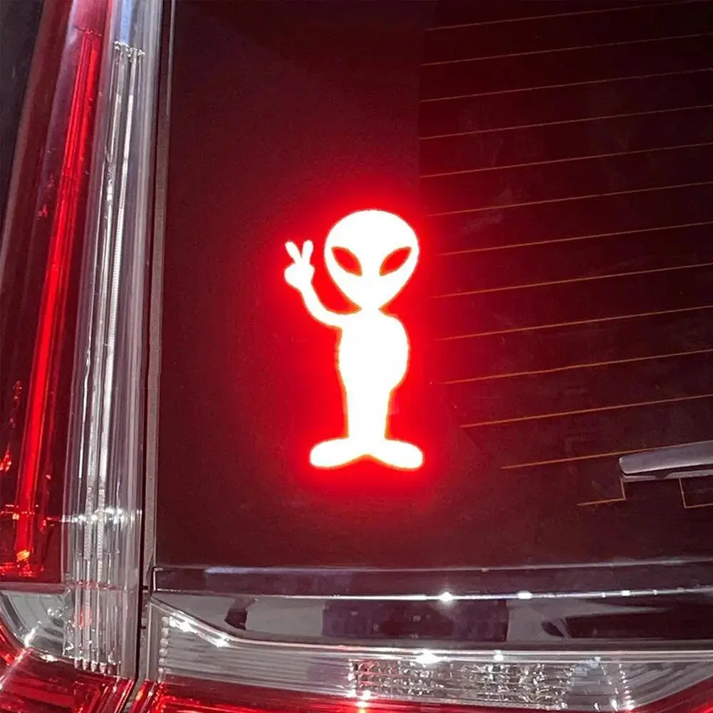 Alien Design Reflective Car Sticker, Vinyl Exterior Decal for Cars and Motorcycles, Automotive Decals