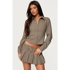 Edikted Women's Lockette Plaid Jacket