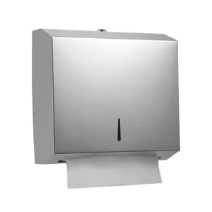 Simple Stainless Steel Napkin Box, Wall-Mounted Bathroom Gadget, Modern Style, Large Capacity, Square Design, Hotel Restroom Use