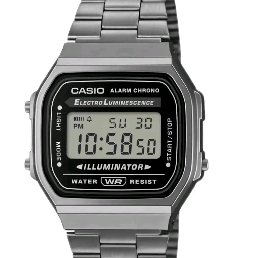 brand new Casio Vintage retro digital gunmetal stainless steel men' s latest watch A168wgg-1A