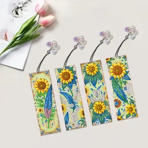 4Pcs Special Shape Easter Bunny Eggs DIY Bookmarks Diamond Painting Kits Diamond Painting Bookmark Making Kit Diamond Art Bookmark with Pendant for Adults Beginners