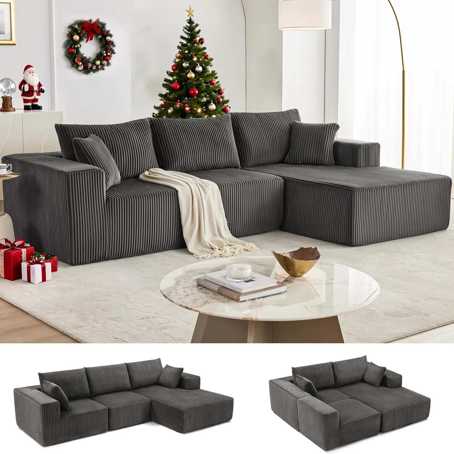 Grey-Right Facing Chaise