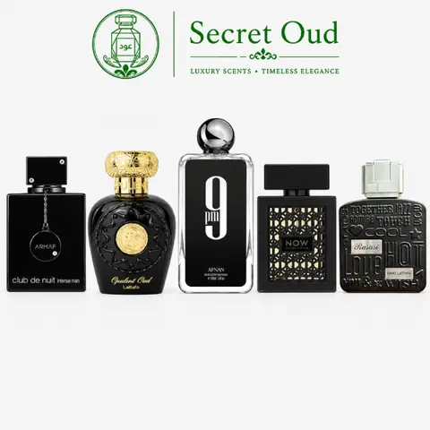 Club De Nuit Intense + Opulent Oud + 9pm + Rave Now Black + Ramz Lattafa Silver