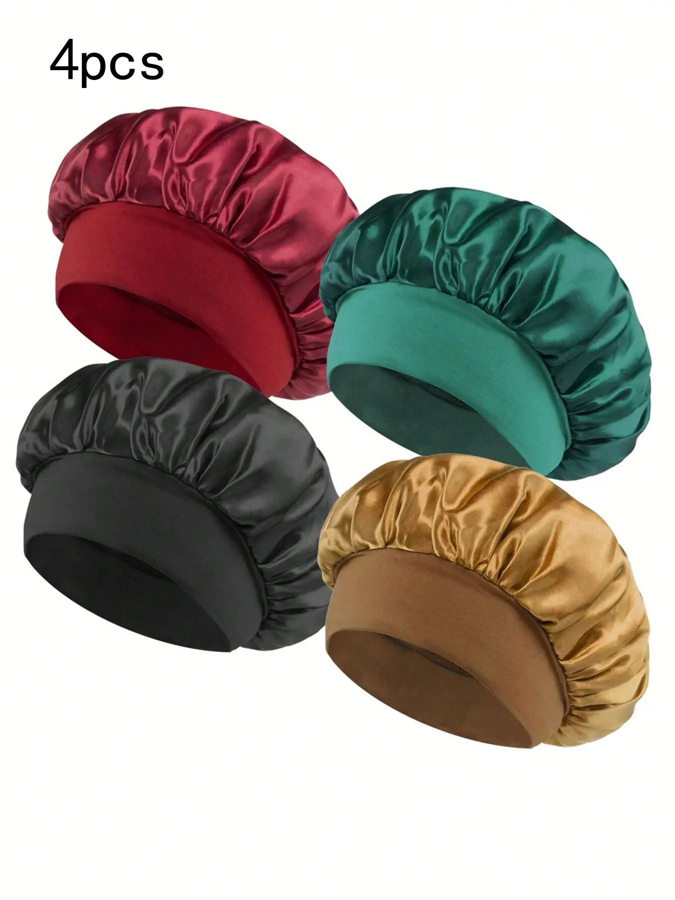 Women's Elegant Plain Color Elastic Satin Silky Hair Bonnets Hair Care Cap Hair Wrap Cap for Gift, Summer Outfits 2025 Trendy Heatless Soft Comfy Haircare Sleeping Bonnets for Preserving Hairstyle, Lightweight Chic Accessories for Daily Use