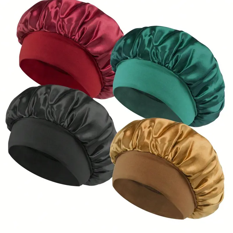 【Black Friday】Women's Elegant Plain Color Elastic Satin Silky Hair Bonnet, Heatless Soft Comfy Sleeping Bonnet for Preserving Hairstyle, Lightweight Chic Hair Care Wrap Cap, Ideal Gift, Summer Daily Use Accessory