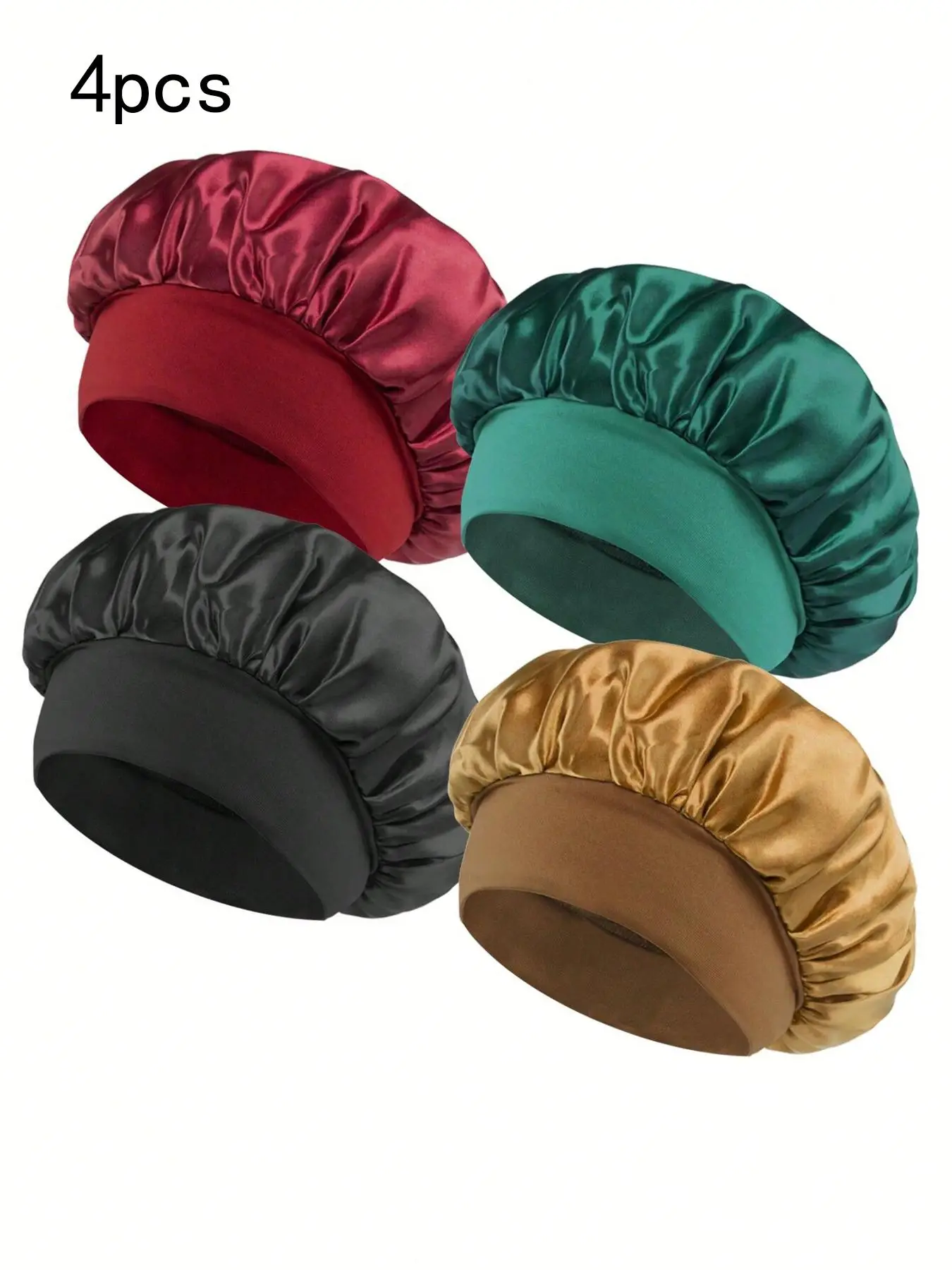 Women's Elegant Plain Color Elastic Hair Bonnets for Gift, Summer Outfits 2025 Trendy Soft Comfy Haircare Sleeping Bonnets for Preserving Hairstyle, L